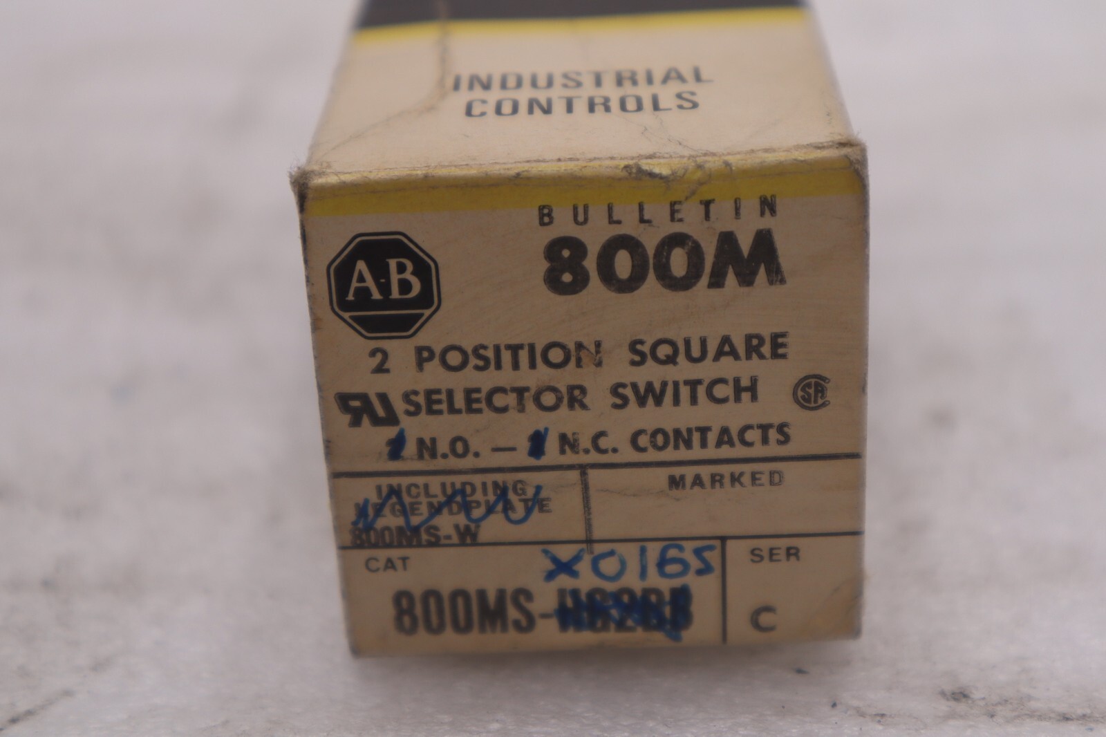 Used ALLEN BRADLEY BULLETIN 800MS-X0165 SERIES A STOCK #K-3694