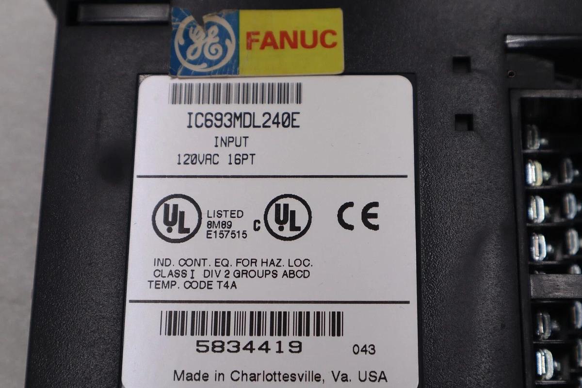 New GE FANUC IC693MDL240E INPUT MODULE 16 POINT DISCRETE 120 VAC STOCK 5506