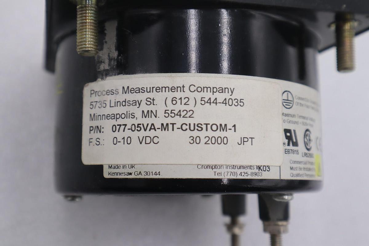 Used PROCESS MEASUREMENT COMPANY 077-05VA-MT-CUSTOM-1 #K-571A