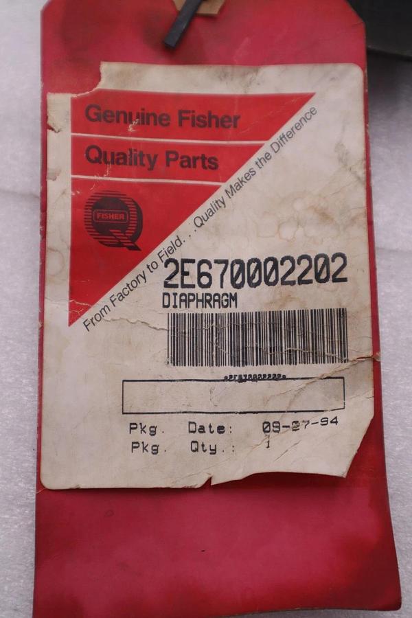 Used NEW FISHER DIAPHRAGM 2E670002202 STOCK 3762A