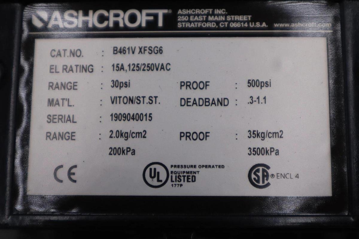 Used ASHCROFT b461v xfsg6 / b461vxfsg6 30 psi NEW IN BOX STOCK G429A