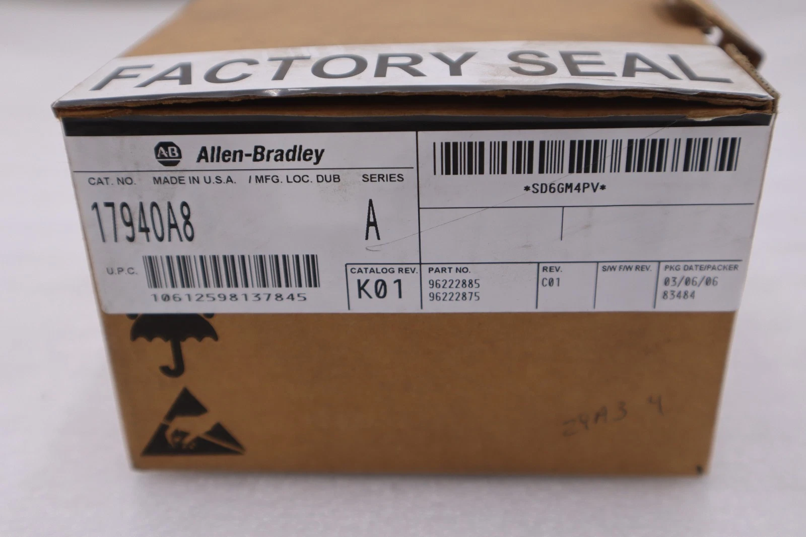 Used ALLEN BRADLEY 1794-0A8 SERIES A INPUT MODULE - NEW IN BOX - STOCK GF300
