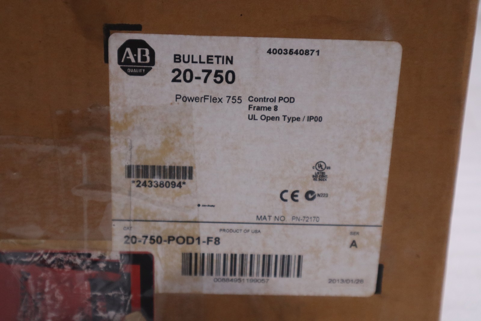 Allen Bradley 20-750-POD1-F8 POD BUCKET KIT FRAME 8 IP00 SPARE PART - STK GF802