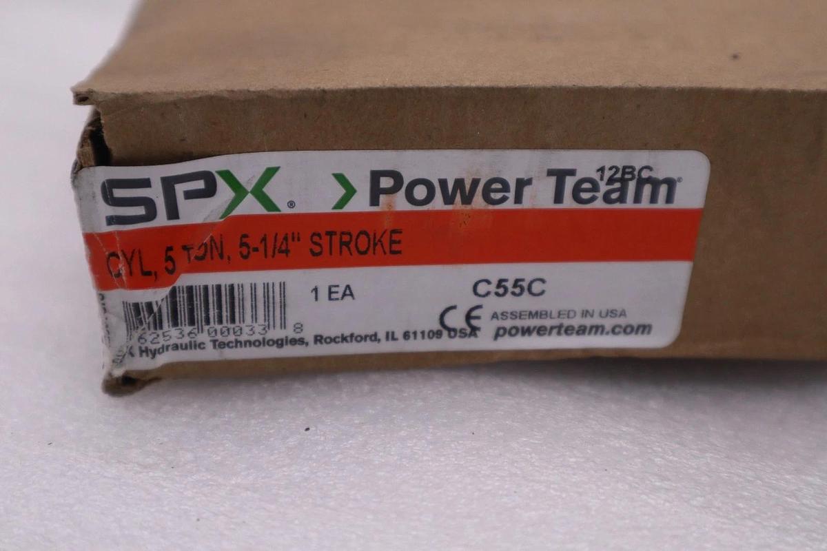 Used SPX Power Team C55C 5-Ton 5 Inch Stroke Hydraulic Cylinder Enerpac RC55 NEW
