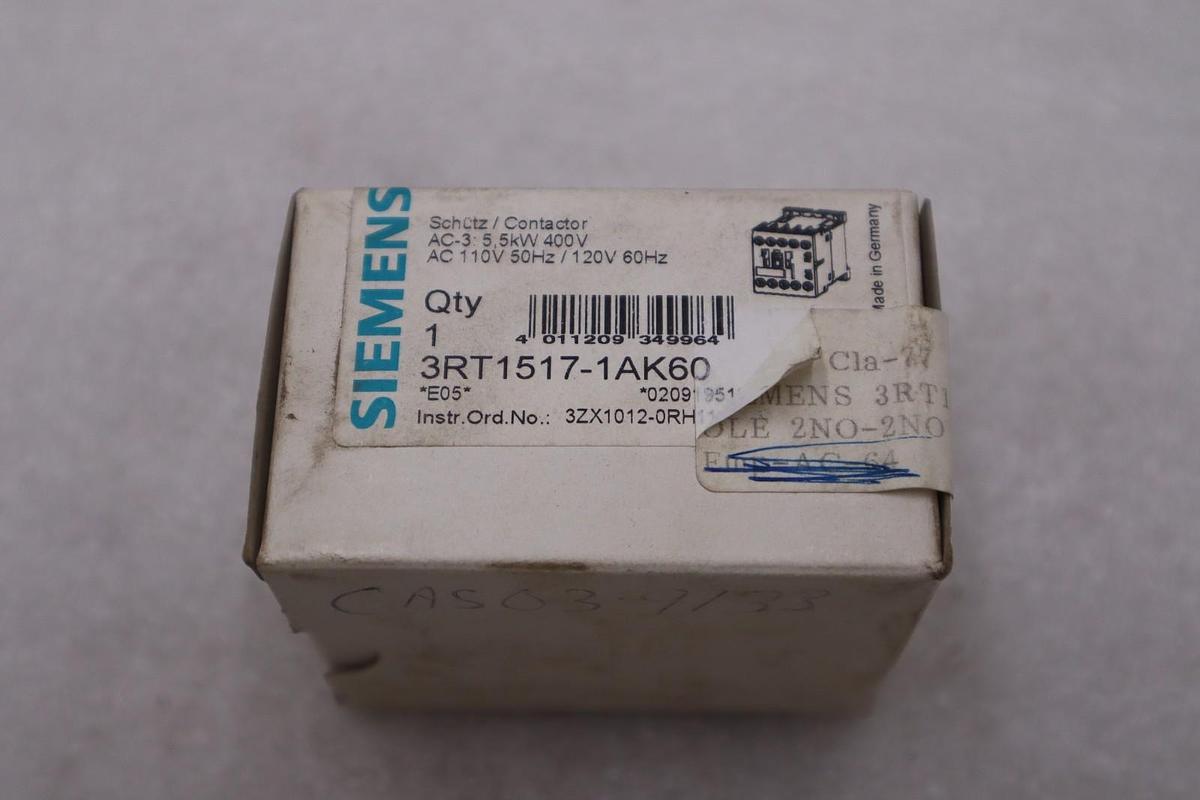 Used SIEMENS 3RT1517-1AK60 STOCK #L-248B