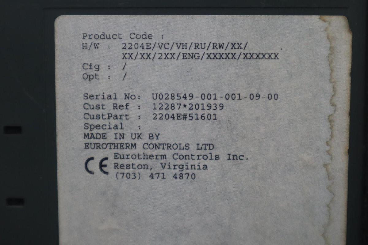 Used EUROTHERM 2204E TEMPERATURE CONTROLLER 2204E/VC/VH/RU/RW/XX/XX... STOCK K-397-D