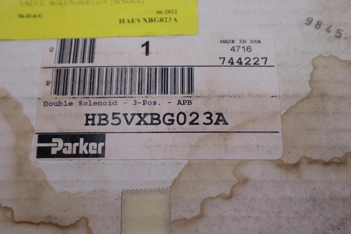 PARKER HAEVXBG023A VALVE SOLENOID 120V STOCK #078-A