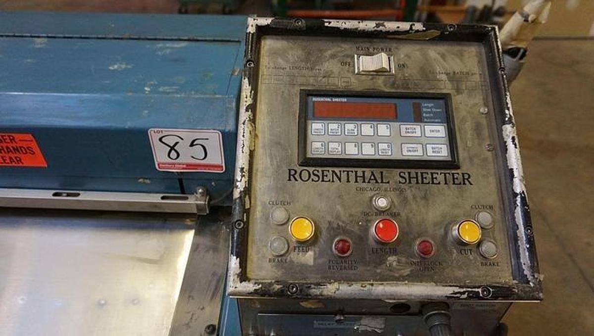 Used 60" ROSENTHAL SHEETER MODEL WA-S-5-HUBZEVAA WITH RAZOR SLITTING