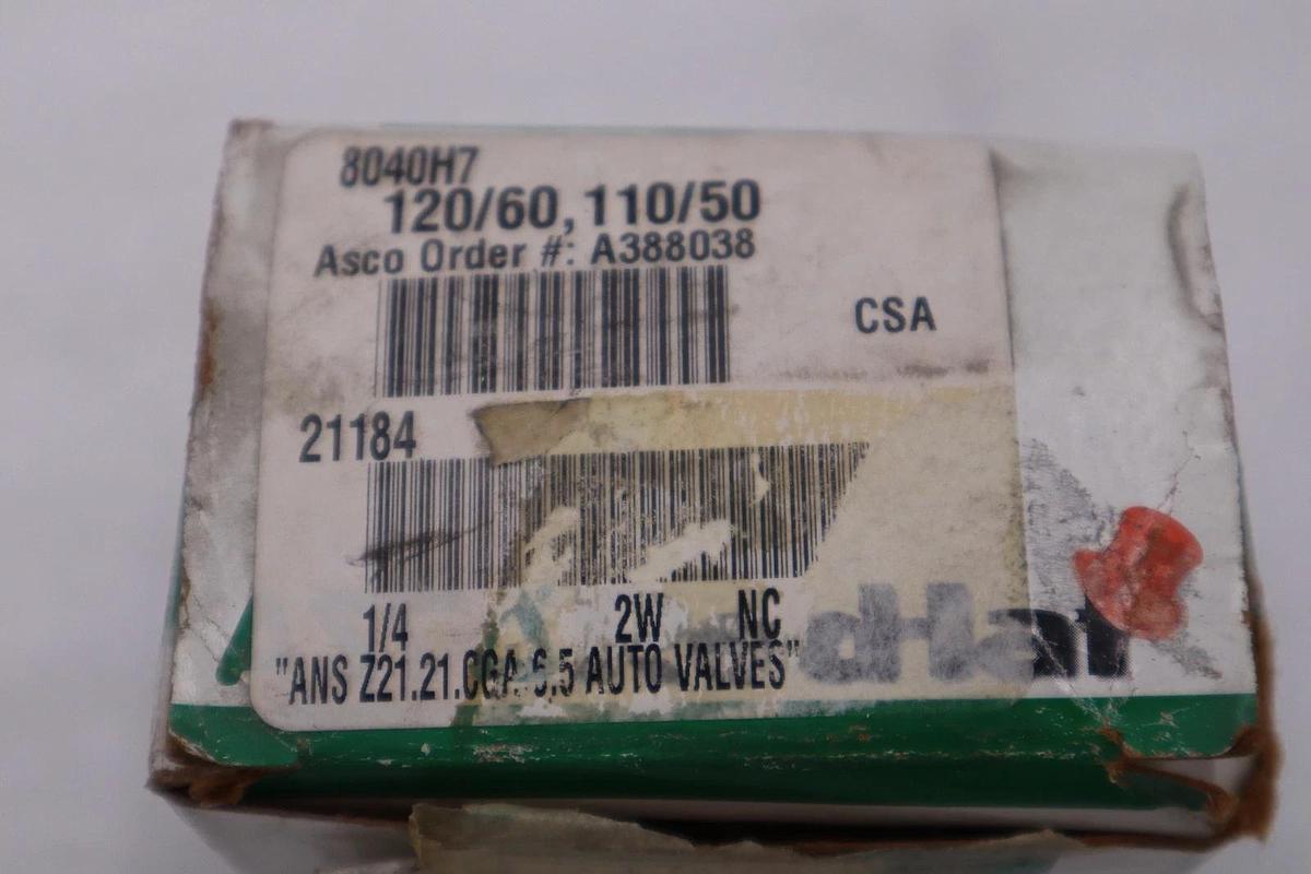 Used NEW ASCO REDHAT 8040H7 110/120V 15PSI 1/4" NSNP STOCK H761A