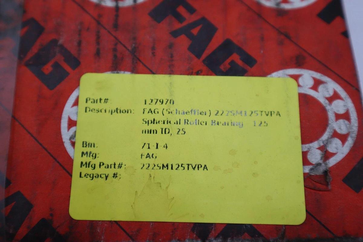 Used NEW FAG 222SM125-TVPA SPLIT SPHERICAL ROLLER BEARING - STOCK 1685CC