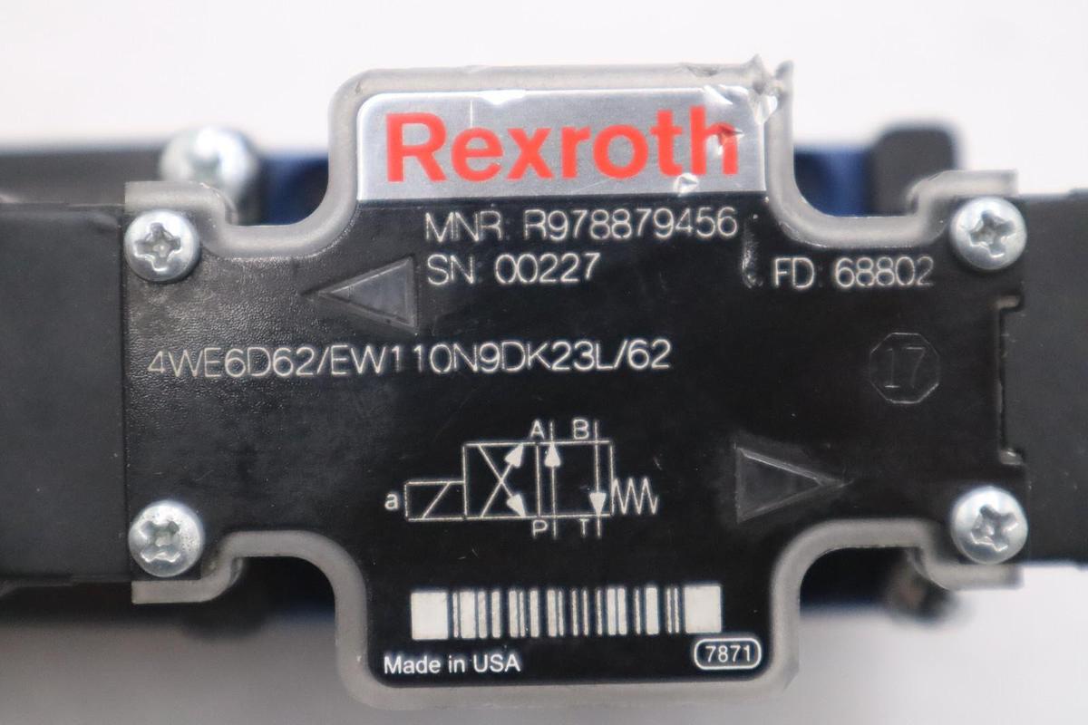 Rexroth R978879456 | 4WE6D62/EW110N9DK23L/62 Directional Spool Valve - GF358