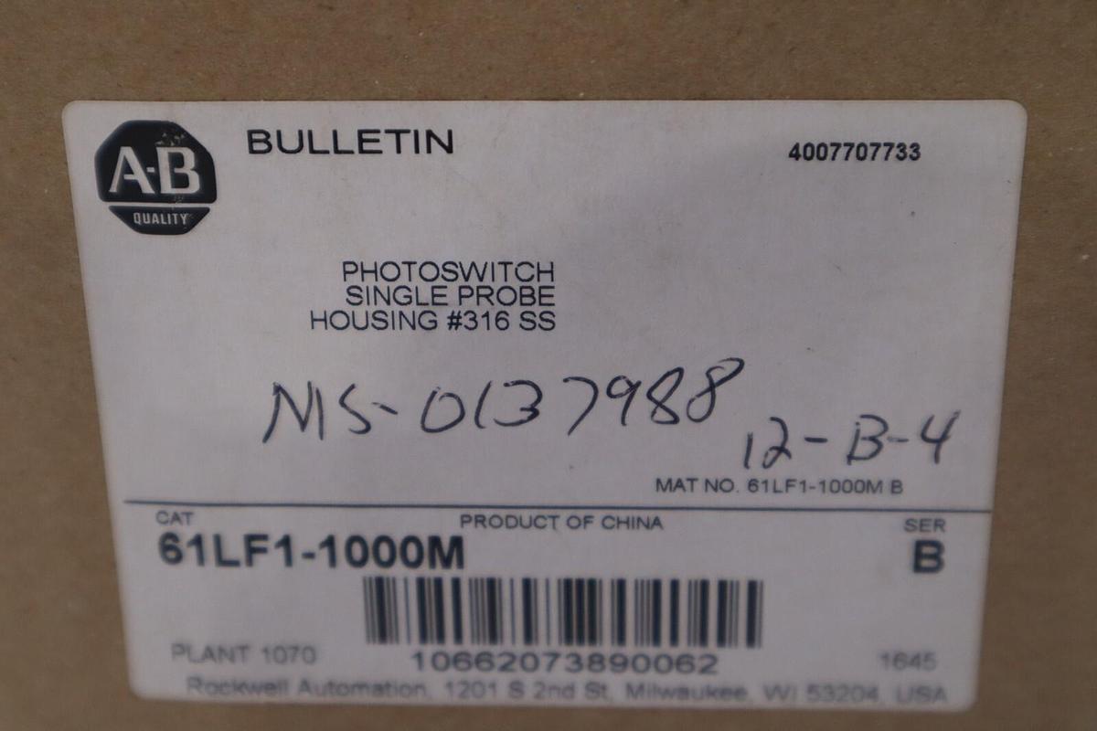 Used NEW ALLEN BRADLEY PHOTOSWITCH SINGLE PROBE HOUSING #316 SS 61LF1-1000M #1822B