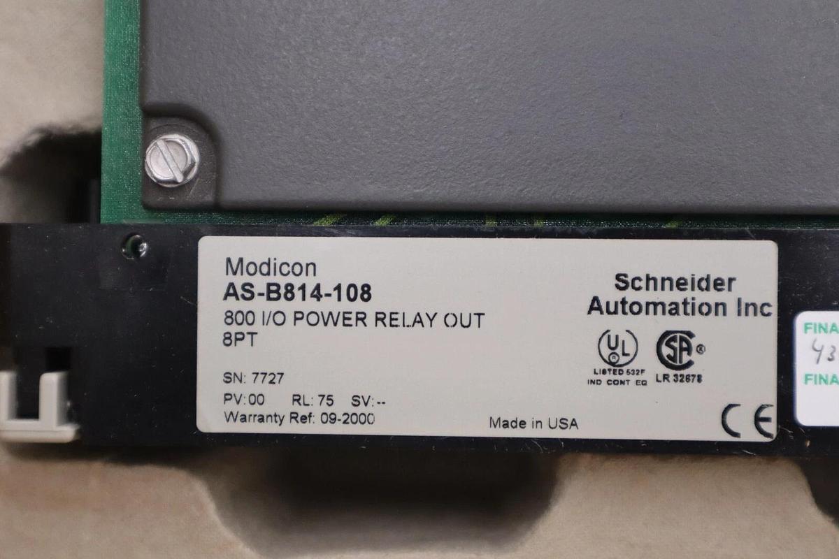 Refurbished Modicon AS-B814-108 Power Relay Output Module Repaired Schneider Electric #G357