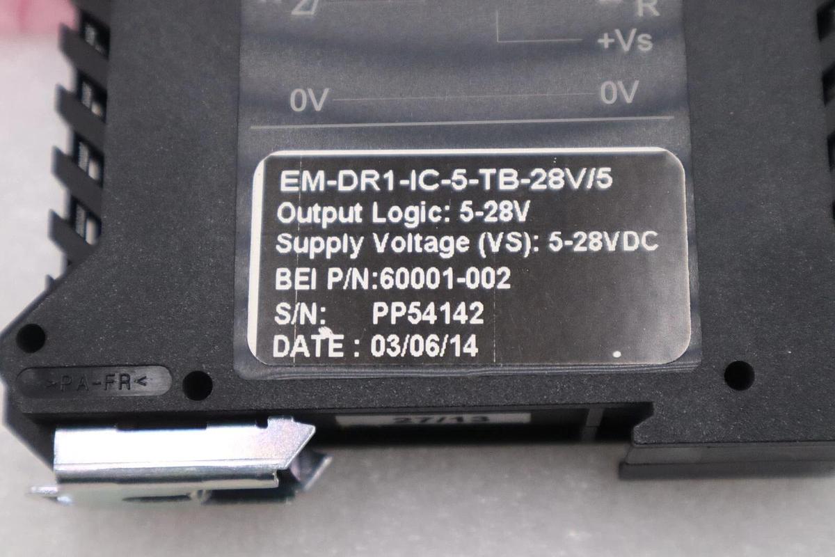 Used NEW BEI EM-DR1-IC-5-TB-28V/5 OUTPUT 5-28V P/N 60001-002 STOCK H218A