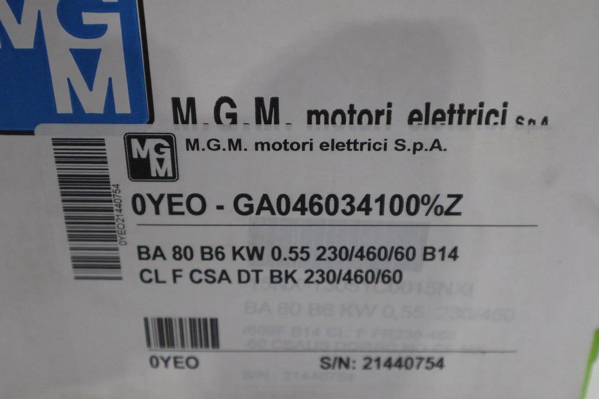 Used MGM ELECTTRIC BRAKE MOTOR BA-80B6 / BA 80 B6 - STOCK GF226