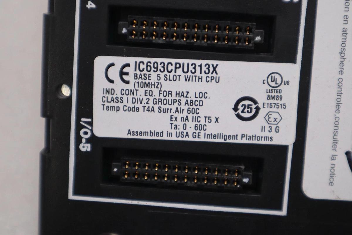 Used GE Intelligent IC693CPU313X Base 5 Slot With CPU Controller STK 5353