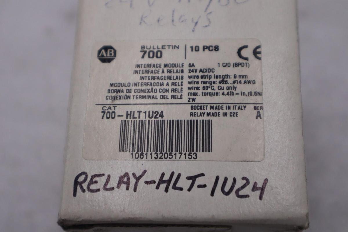 LOT OF 7 - ALLEN BRADLEY 700-HLT1U24 RELAY - NEW - STOCK GF702A