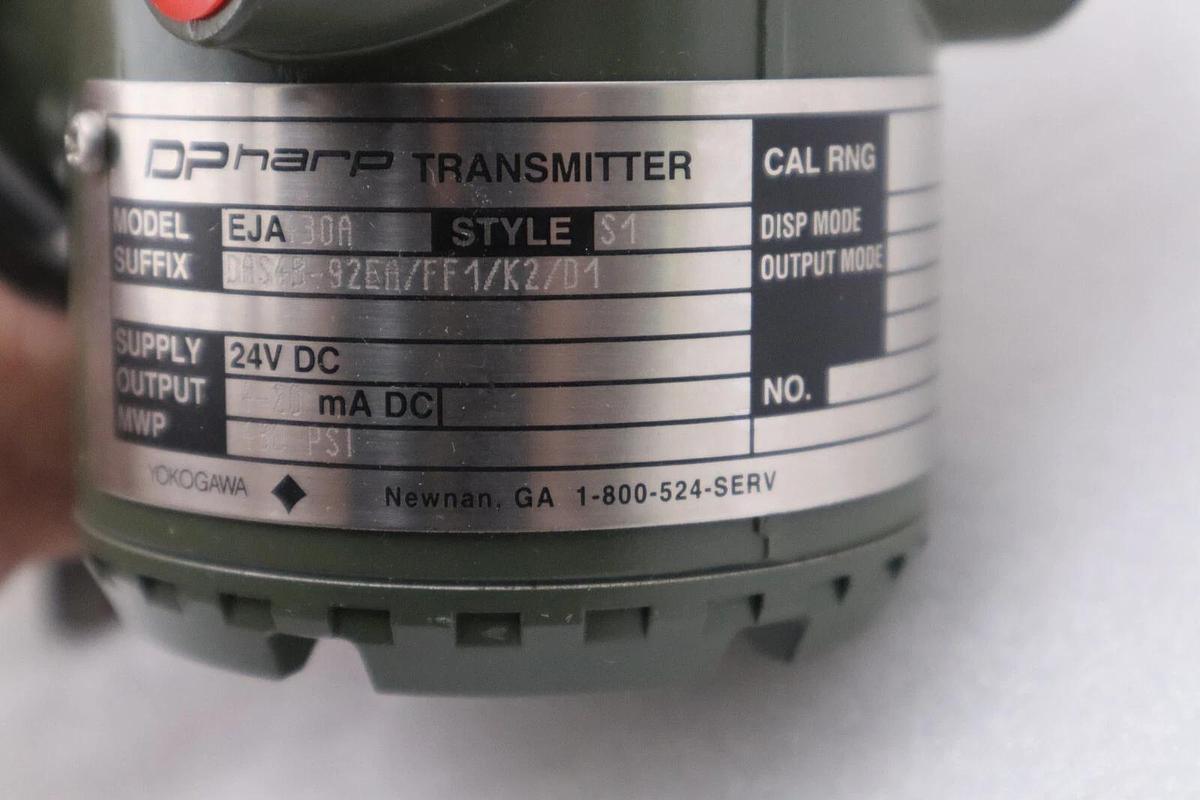 Used NEW YOKOGAWA EJA430A-DAS4B-92EA/FF1/K2/D1 24V DC 4-20 mA DC 430PSI #3481A