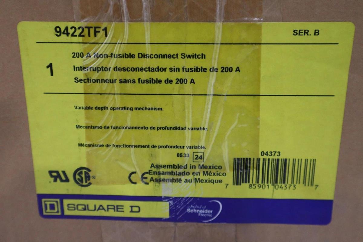 NEW Square D 9422TF1 200A 600V Flange Mounted 200 AMP STOCK GF-1392