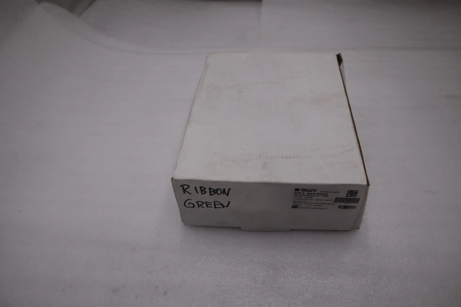 Used OE Brady - B30 Series R10000 Green Printer Ribbon - 4.3" x 200' - B30-R10000-GN