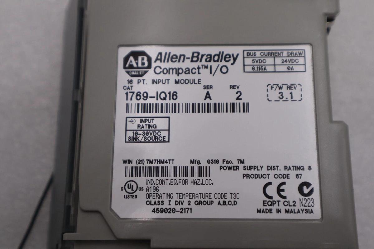 Used ALLEN-BRADLEY 1769-IQ16 SERIES A  INPUT MODULE STOCK #L-701C