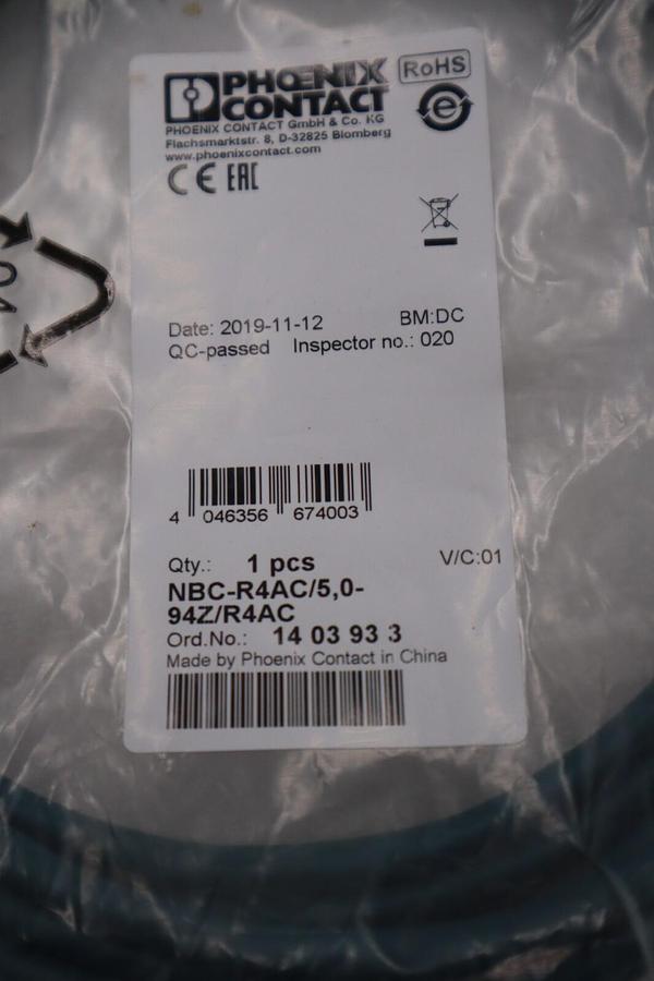 NEW PHOENIX CONTACT Prefabricated Network Cable NBC-R4AC/5,0-94Z/R4AC STK G725