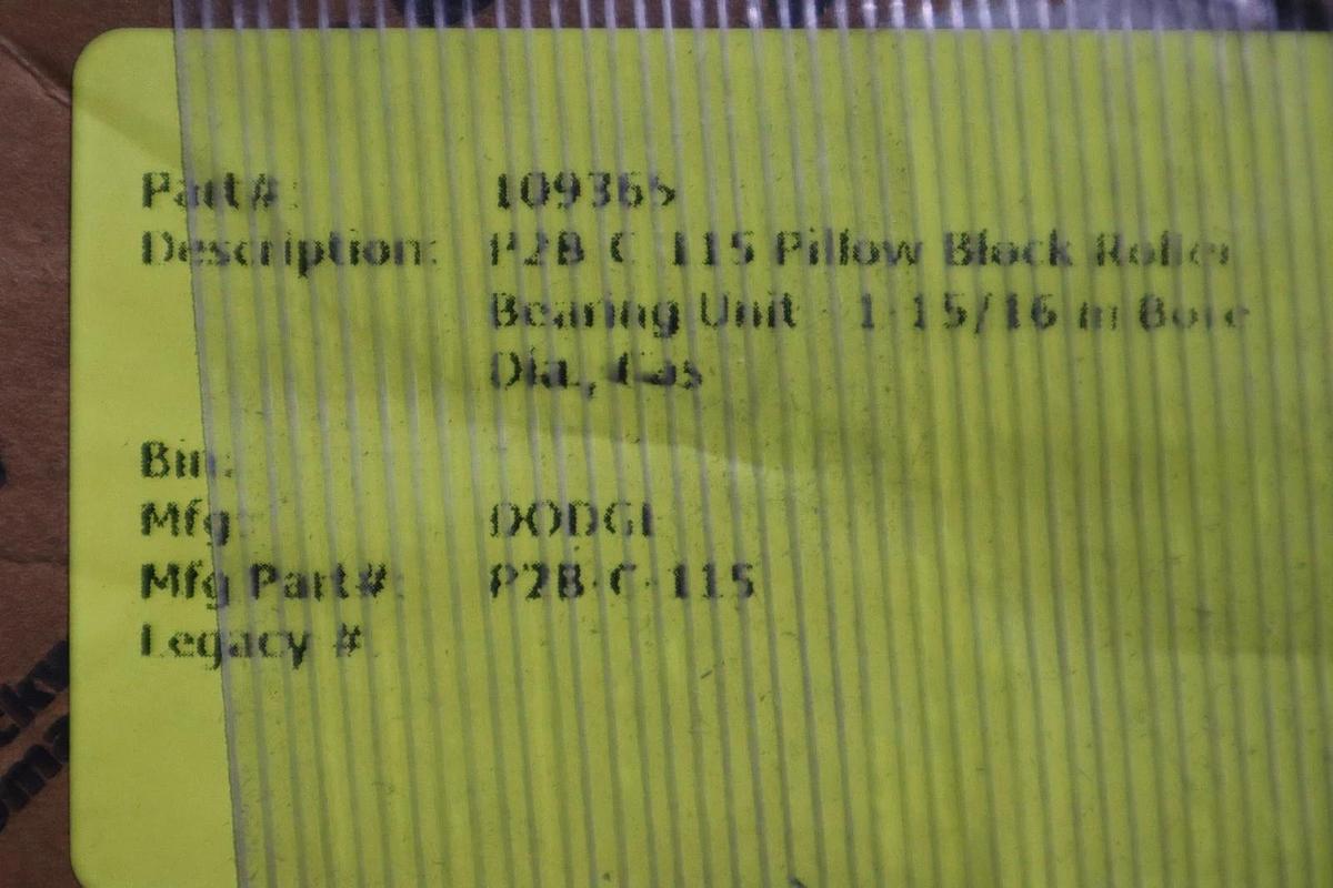 Used DODGE P2B-C-115 065292 TYPE C PILLOW BLOCK 2-BOLT BASE - STOCK CC-36