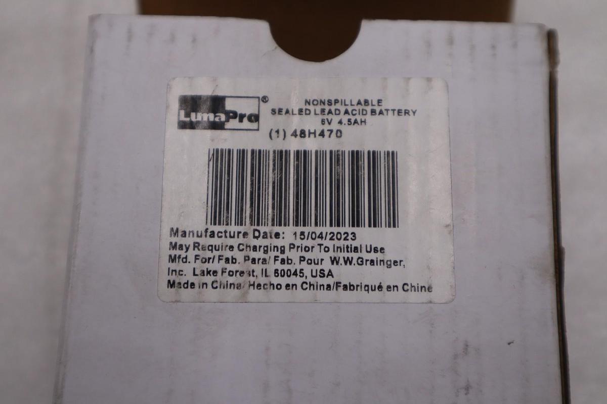 Used NEW OPEN BOX LUMAPRO 48H470 SEALED LEAD ACID RECHARGEABLE BATTERY K-775CC