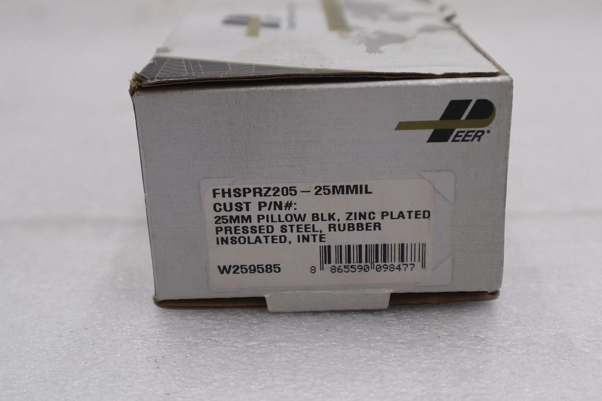 Used Peer FHSPRZ205-25MMIL 25MM Pillow Block Rubber Zinc Plated #3676