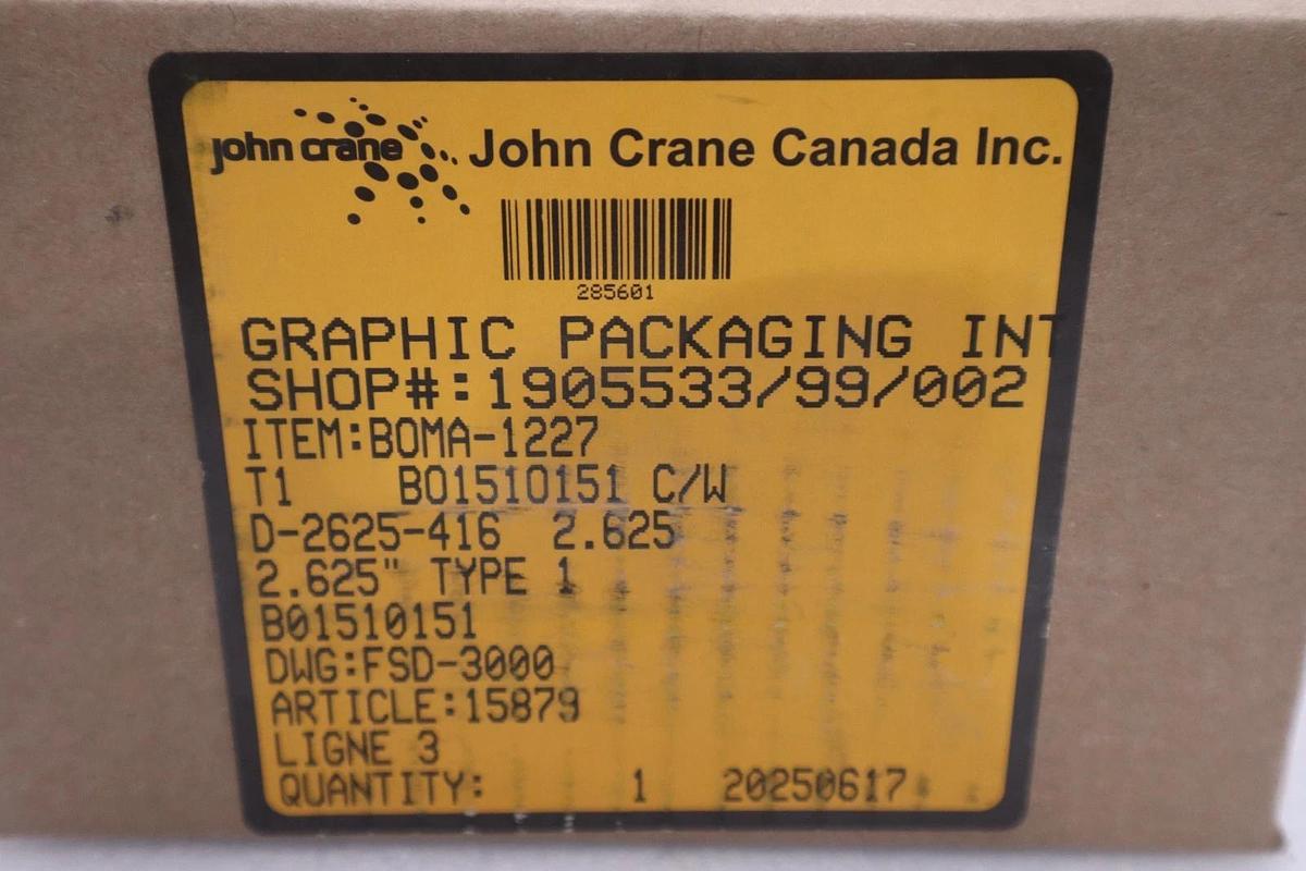 Used John Crane FSD-3000/ D-2625-416 TYPE 1 2.625" Spring Seal Assembly - STK GF478A