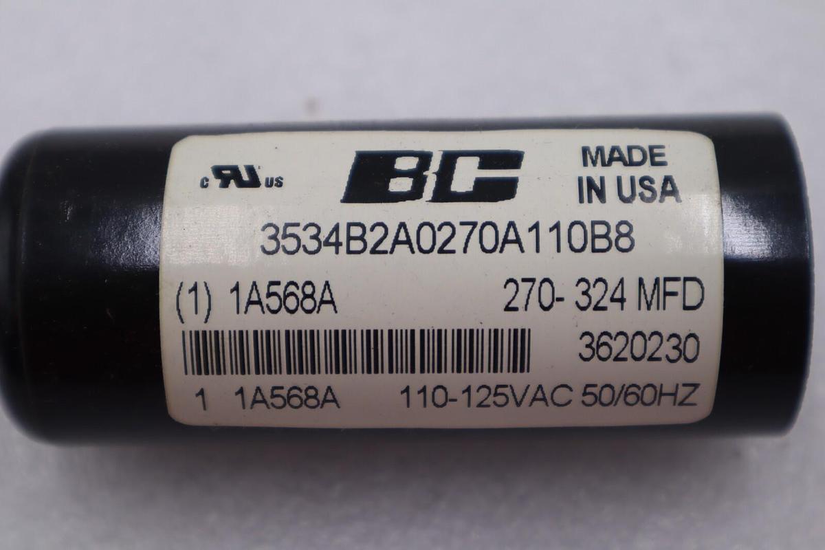 Used BC 3534B2A0270A110B8 270-324 MFD 110-125VAC STOCK #K-2377