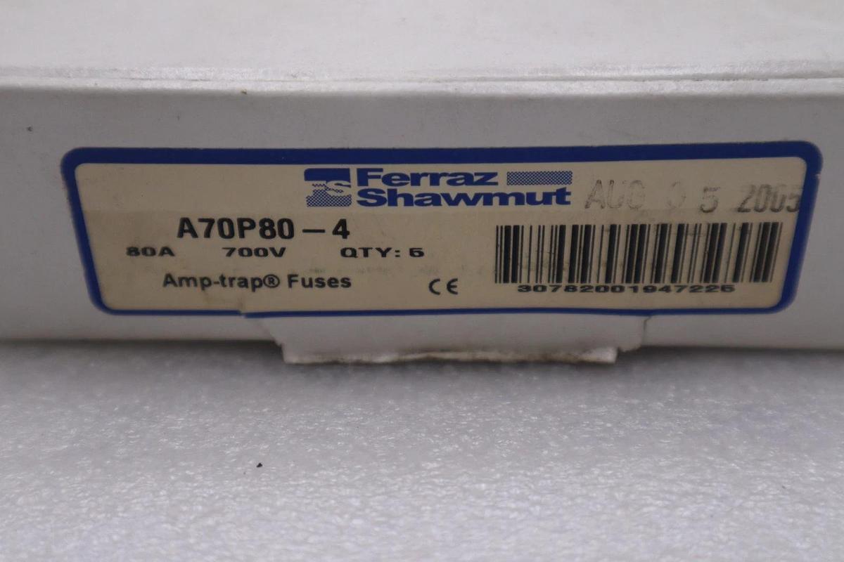 Used GOULD SHAWMUT A70P80-4 700VAC 80A - PKG OF 5 - STOCK GF837
