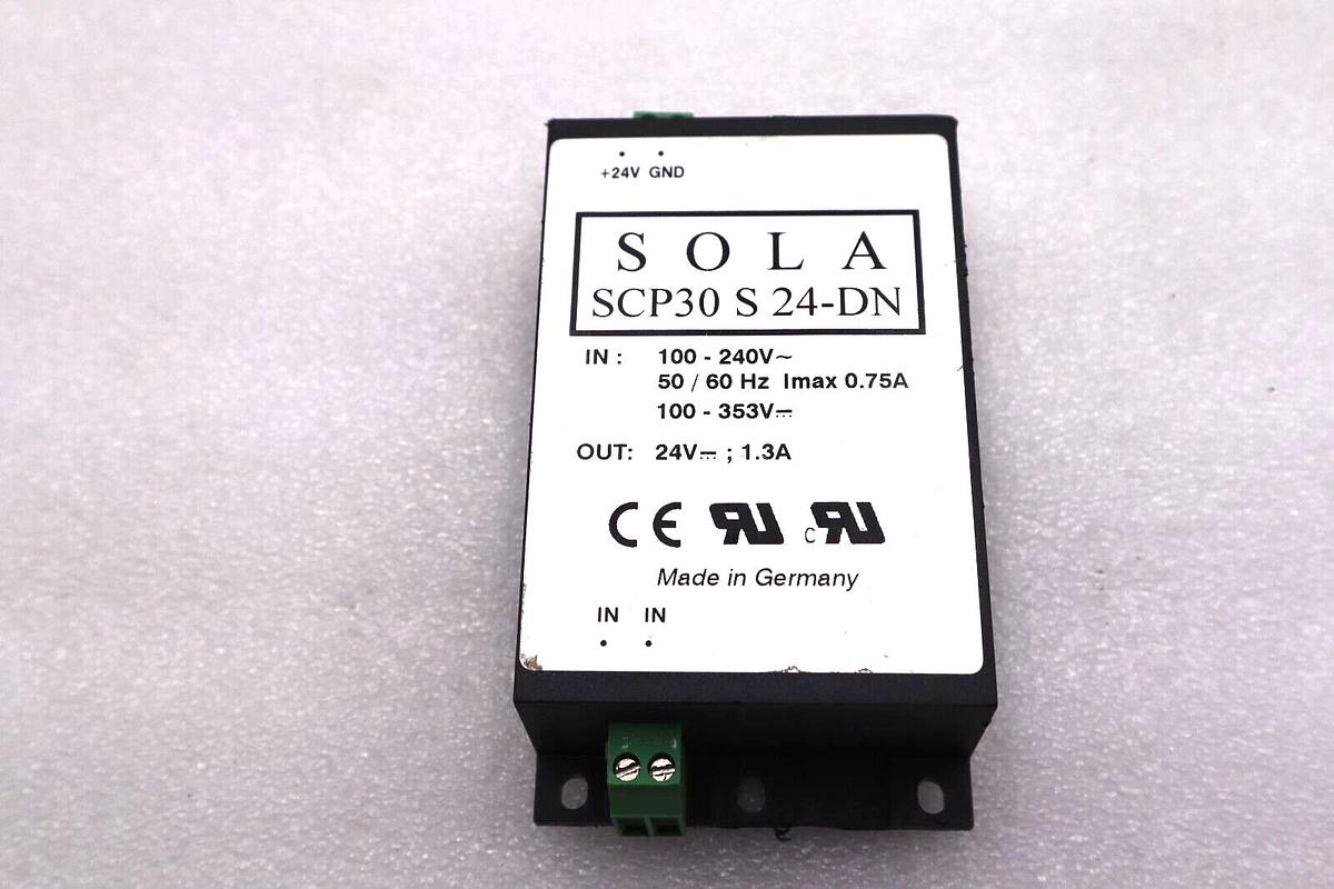Used SOLA SCP30 S 24-DN POWER SUPPLY IN 100-240V OUT 24VDC #L-633