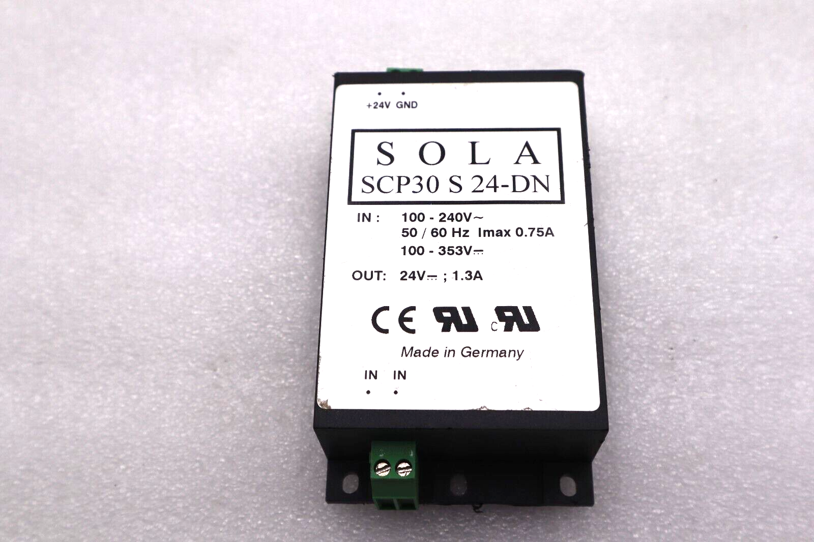 Used SOLA SCP30 S 24-DN POWER SUPPLY IN 100-240V OUT 24VDC #L-633
