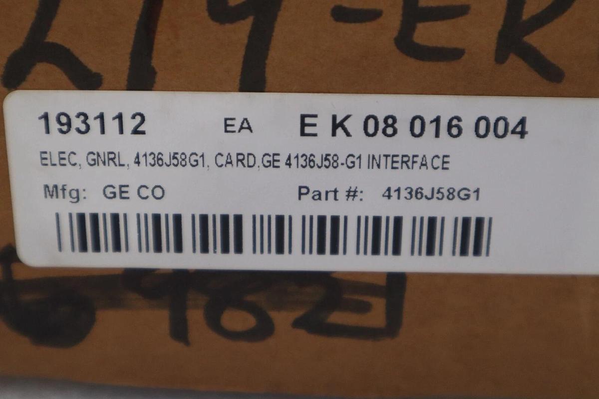 Used NEW GENERAL ELECTRIC 4136J58-G1 INTERFACE BOARD STOCK G524