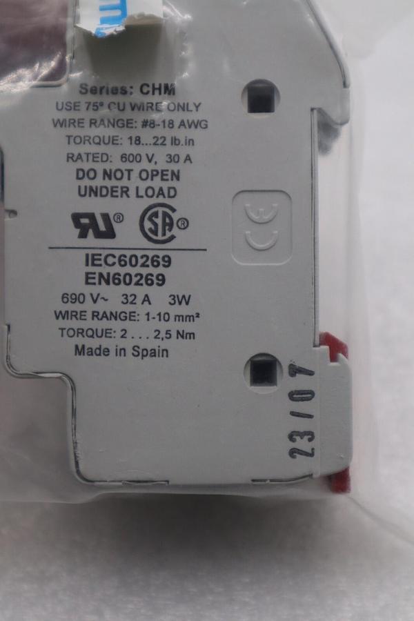 LOT OF 2 - Bussmann CHM2D 2 Pole Fuse Holder STOCK G638A