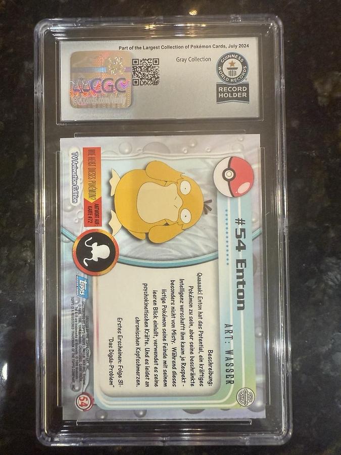 Used 1999 German Enton Psyduck Pokemon Topps Series 1 54 First Print CGC WORLD RECORD