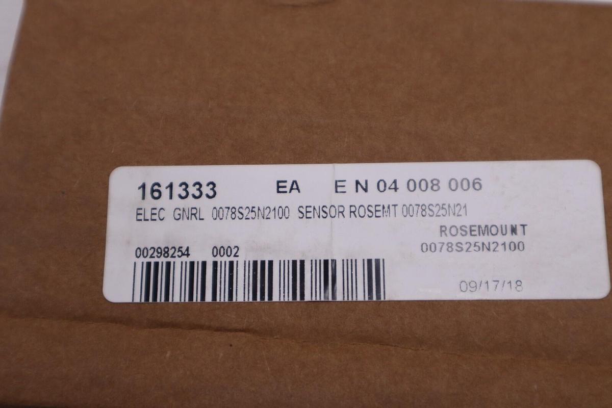 Used ROSEMOUNT 0078S25N2100 SENSOR STOCK #G-133A