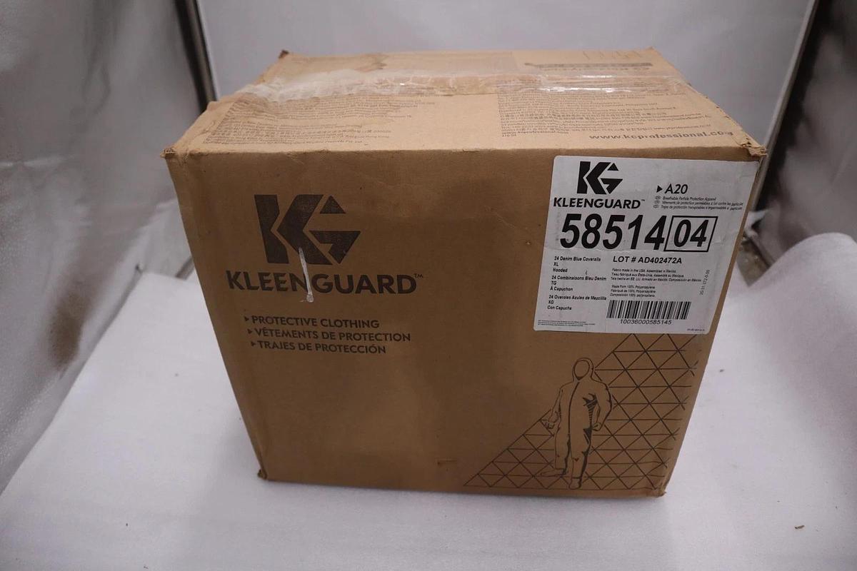 Used Kleenguard 58514 Hooded Disposable Coverall Blue Xl Pk24 - STOCK GF809
