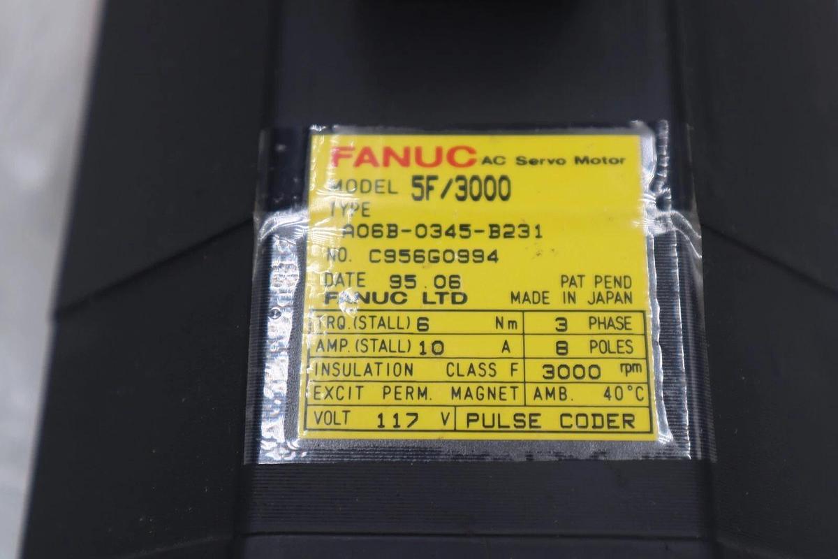 NEW FANUC 5F/3000 A06B-0345-B231 AC SERVO MOTOR 3000 RPM STOCK 2207