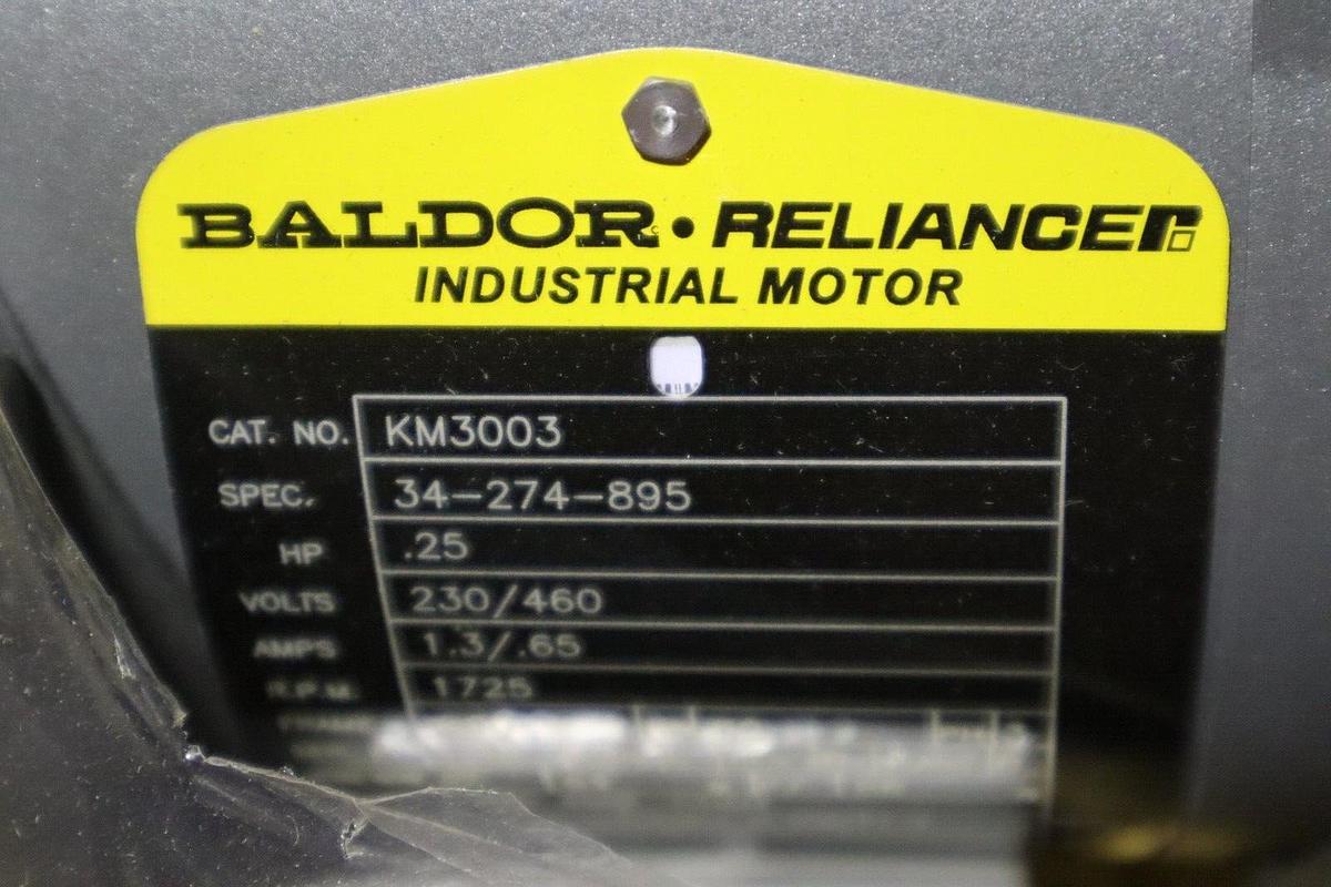 Used NEW OPEN BOX BALDOR KM3003 34-274-895 230/460V 1.3/.65A MOTOR STOCK S-73