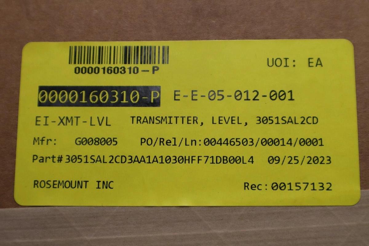 Used Rosemount 3051S / 3051SAL2CD3AA1A1030HFF71DB00L1L4 Transmitter NEW STOCK G117