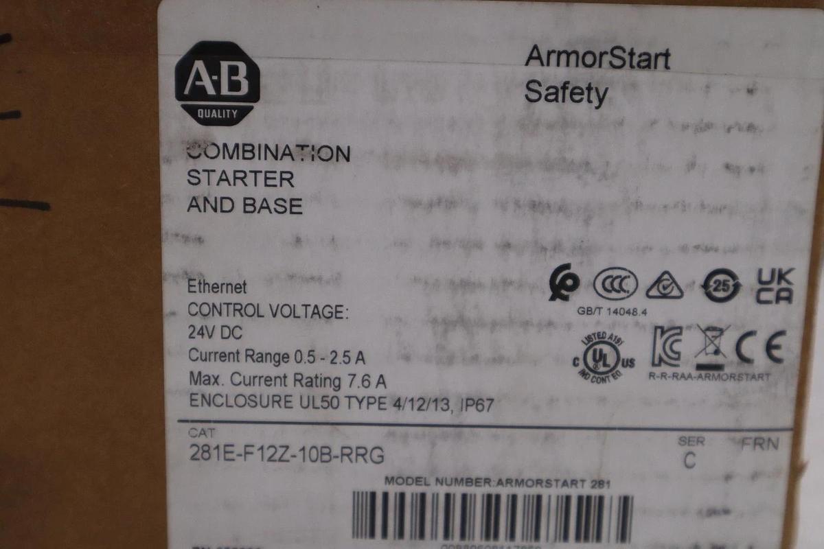 NEW Allen-Bradley 281E-F12Z-10B-RRG /C Series C ArmorStart DOLR-G Starter S-715