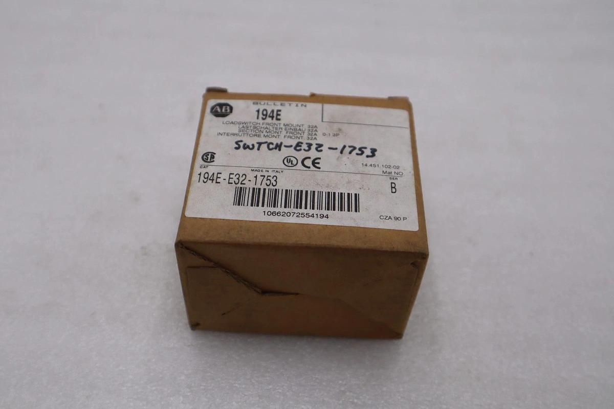 NEW OPEN BOX AB 194E-E32-1753  ALLEN BRADLEY LOAD SWITCH STK GF149A