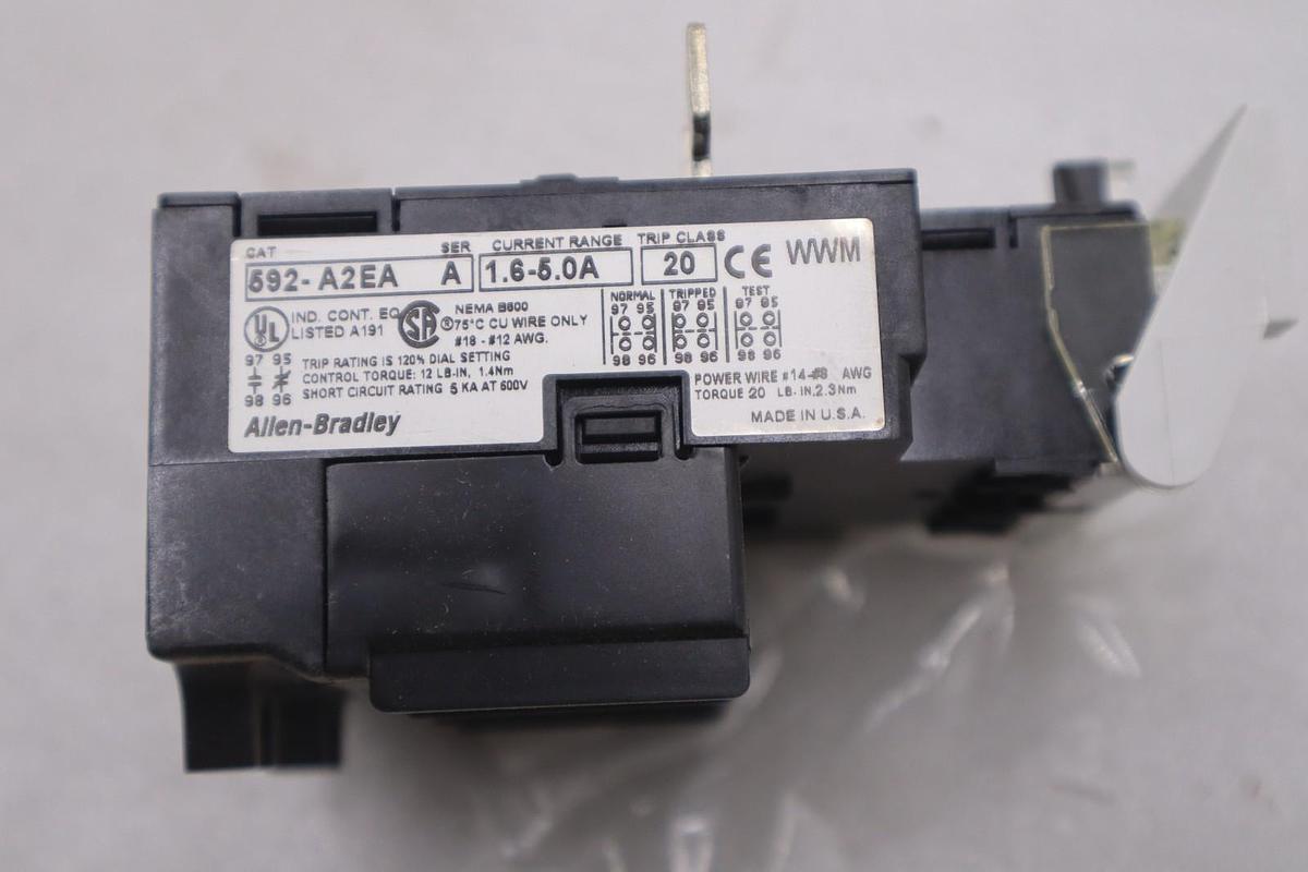 Used Allen Bradley 592-A2EA Ser A Manual Reset Overload Relay - STOCK K1631A