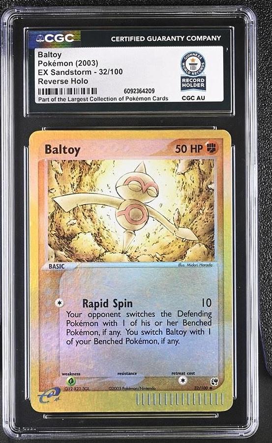 Used 2003 POKEMON EX SANDSTORM #32 BALTOY-REVERSE FOIL CGC WORLD RECORD 1/1