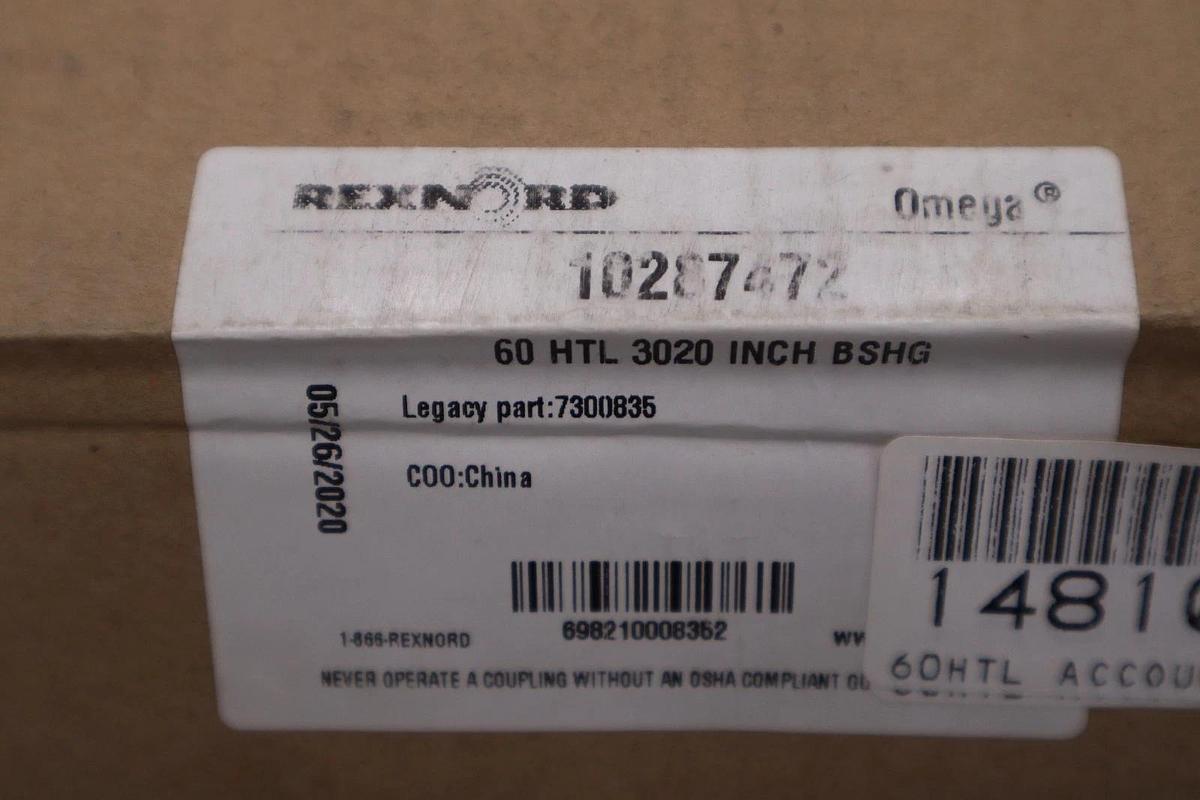 Used Rexnord Omega 730085 60HTL  Hub for Elastomeric Coupling - STOCK GF911
