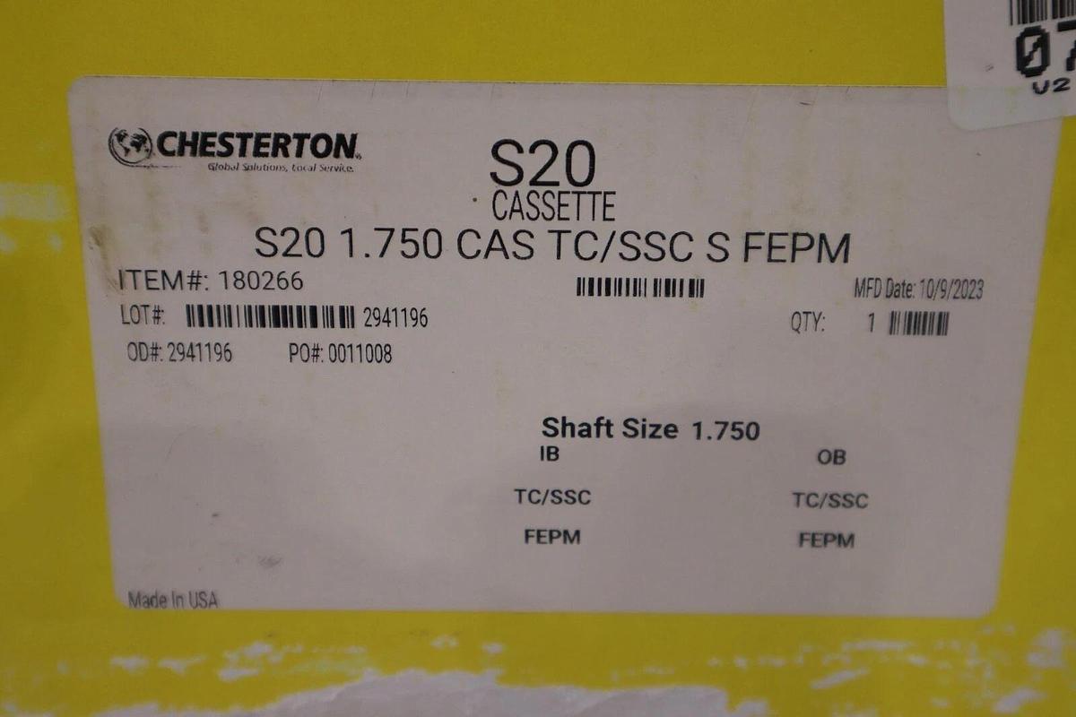 Used NEW Chesterton S20 1.750 CAS TC/SSC S FEPM STOCK 2945B