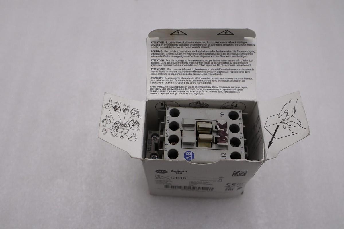 Used NEW OPEN BOX Allen Bradley 100-C12D10 110/120V AC 12A Contactor AB STK H281A