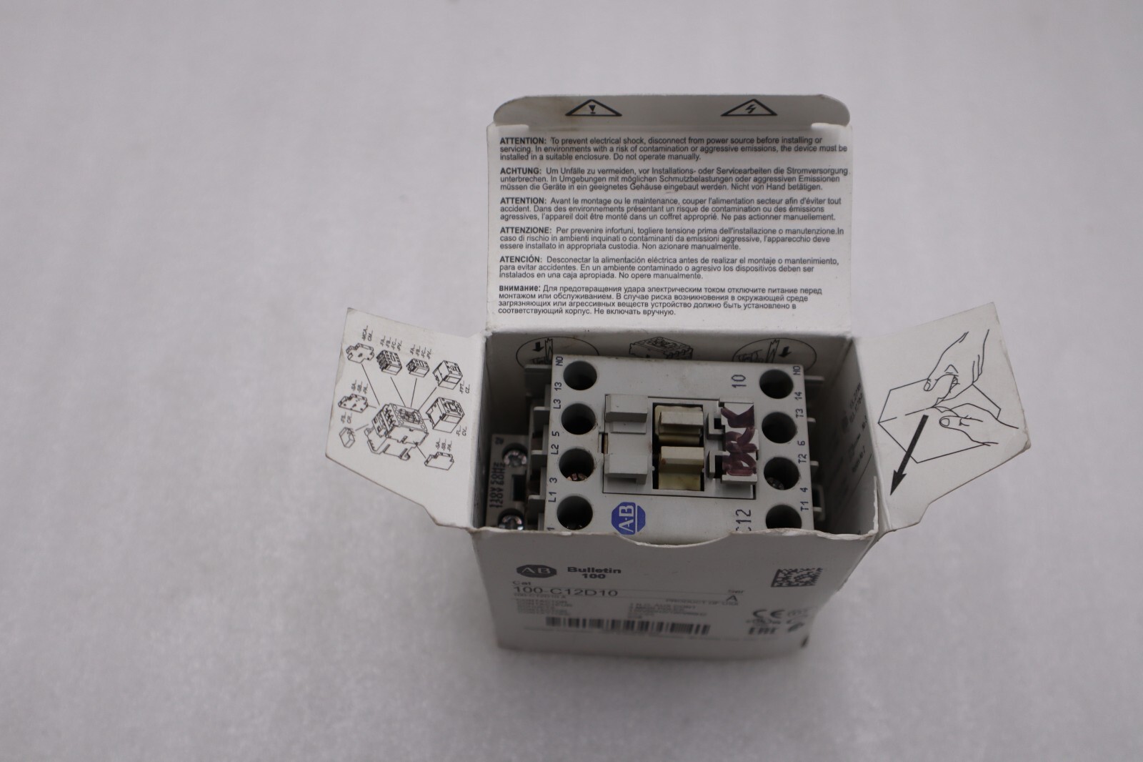 Used NEW OPEN BOX Allen Bradley 100-C12D10 110/120V AC 12A Contactor AB STK H281A